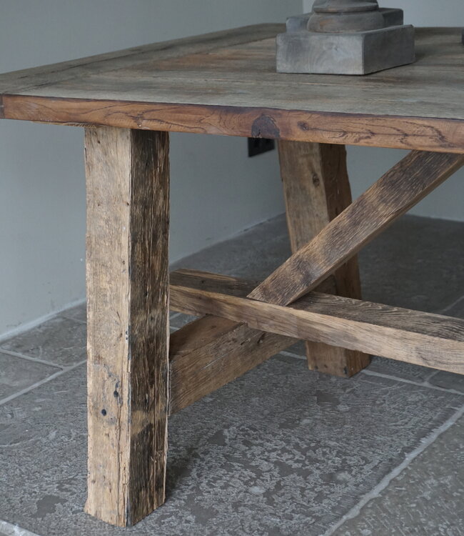 Rene Houtman Oud Eikenhouten Tafel | L220 x B100 x H79 cm