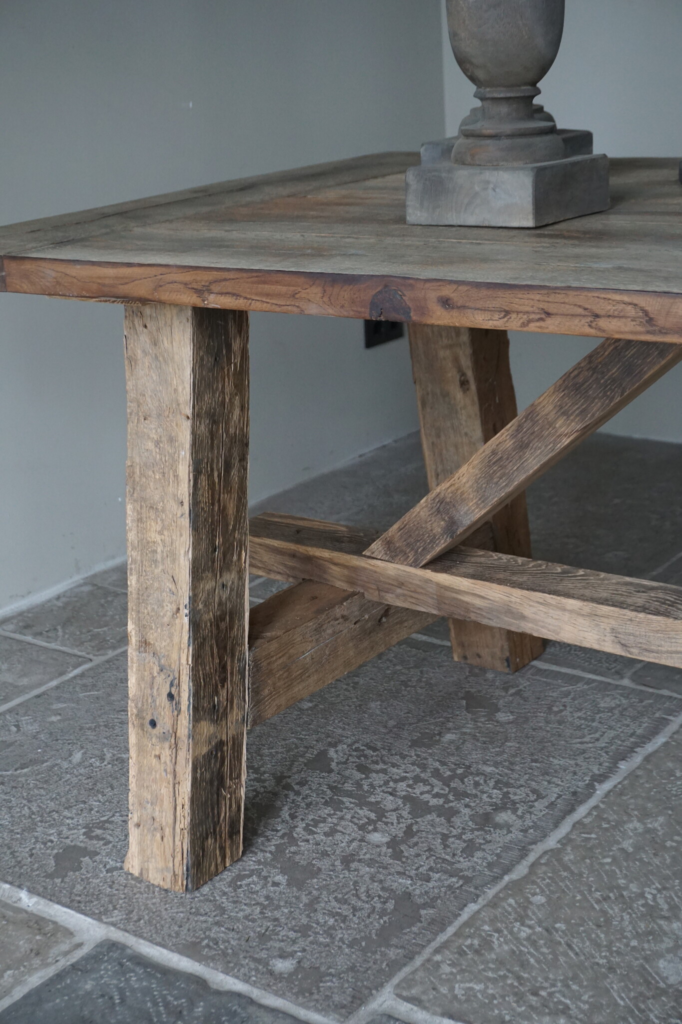 Rene Houtman Oud Eikenhouten Tafel | L220 x B100 x H79 cm