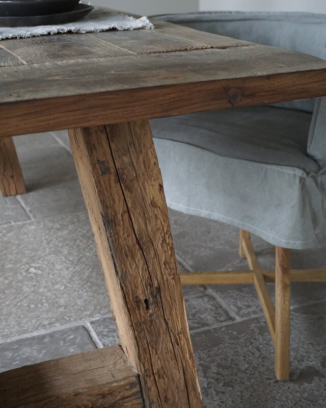 Rene Houtman Oud Eikenhouten Tafel | L220 x B100 x H79 cm