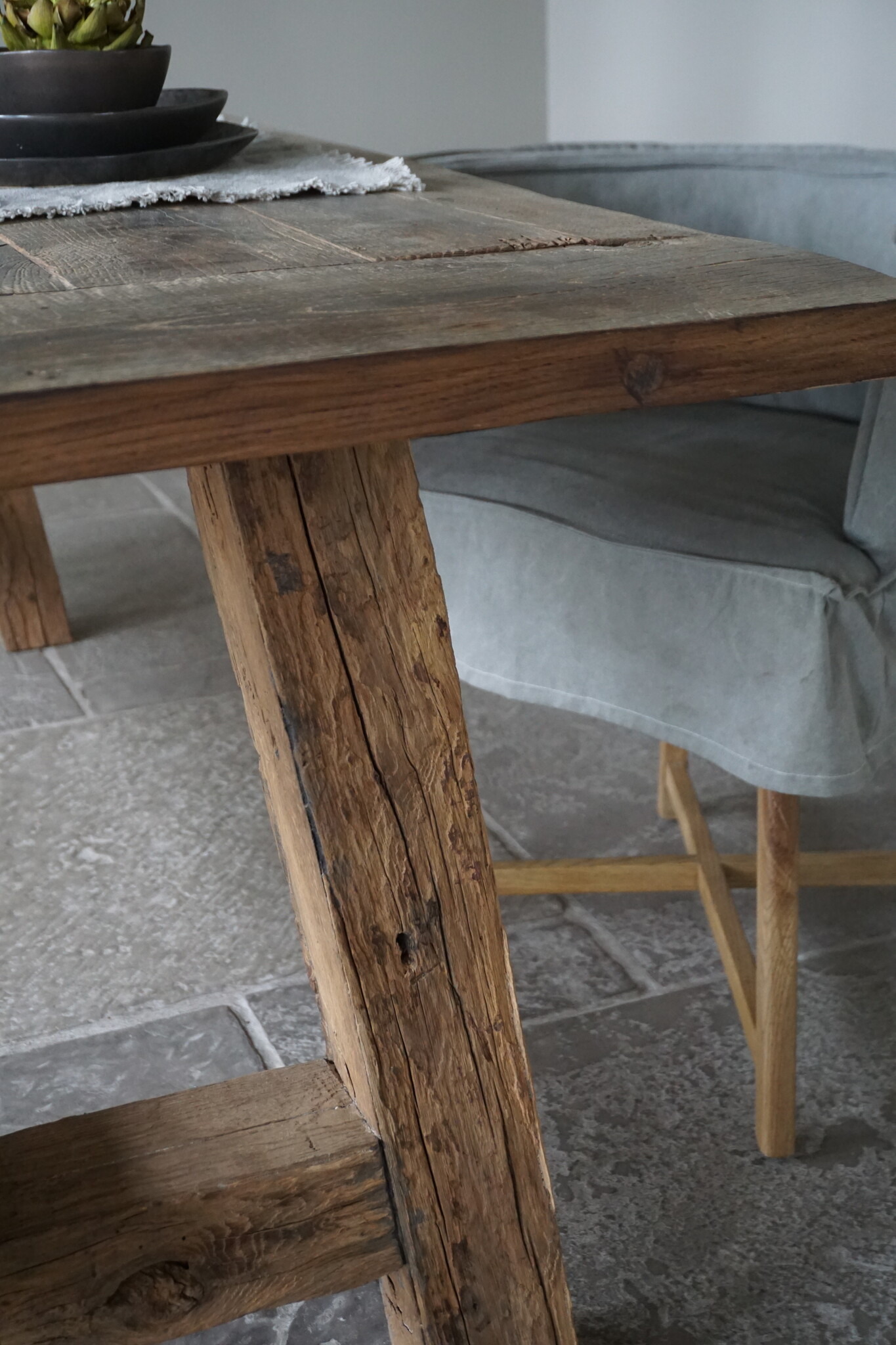 Rene Houtman Oud Eikenhouten Tafel | L220 x B100 x H79 cm