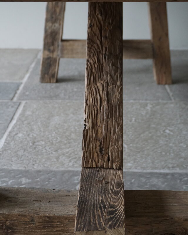 Rene Houtman Oud Eikenhouten Tafel | L220 x B100 x H79 cm