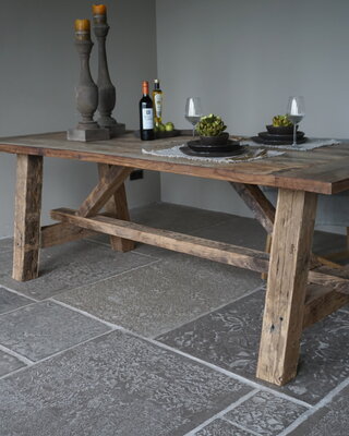 Rene Houtman Oud Eikenhouten Tafel | L220 x B100 x H79 cm