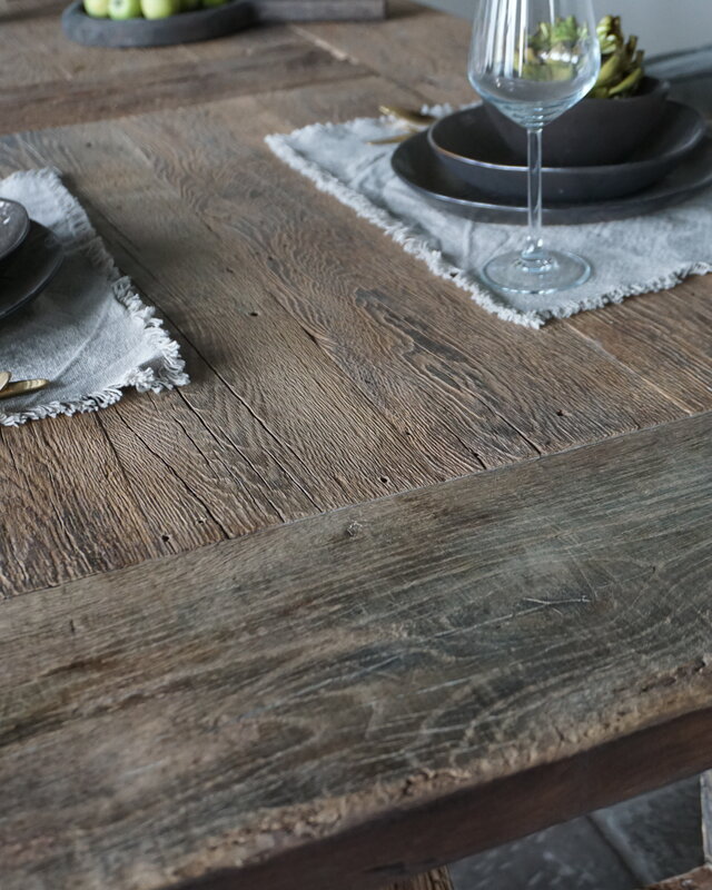 Rene Houtman Oud Eikenhouten Tafel | L220 x B100 x H79 cm
