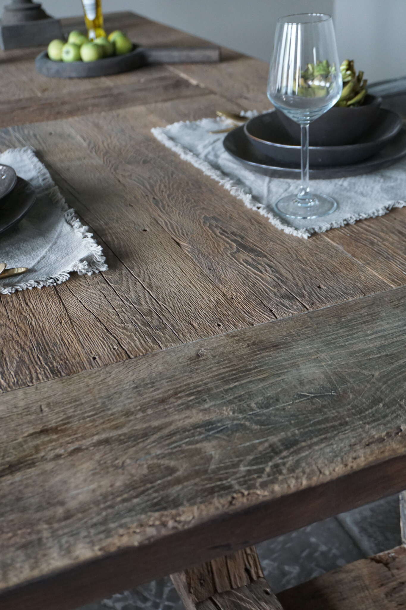 Rene Houtman Oud Eikenhouten Tafel | L220 x B100 x H79 cm