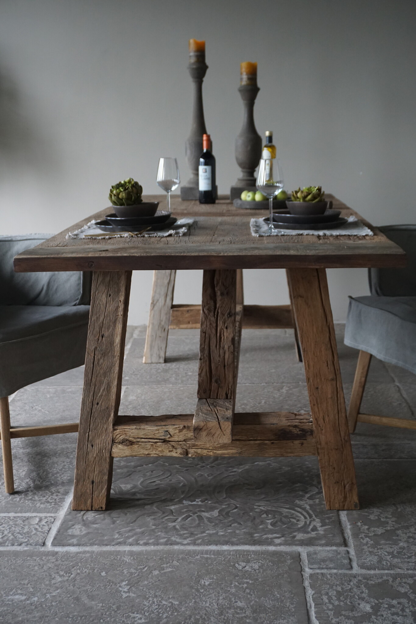Rene Houtman Oud Eikenhouten Tafel | L220 x B100 x H79 cm
