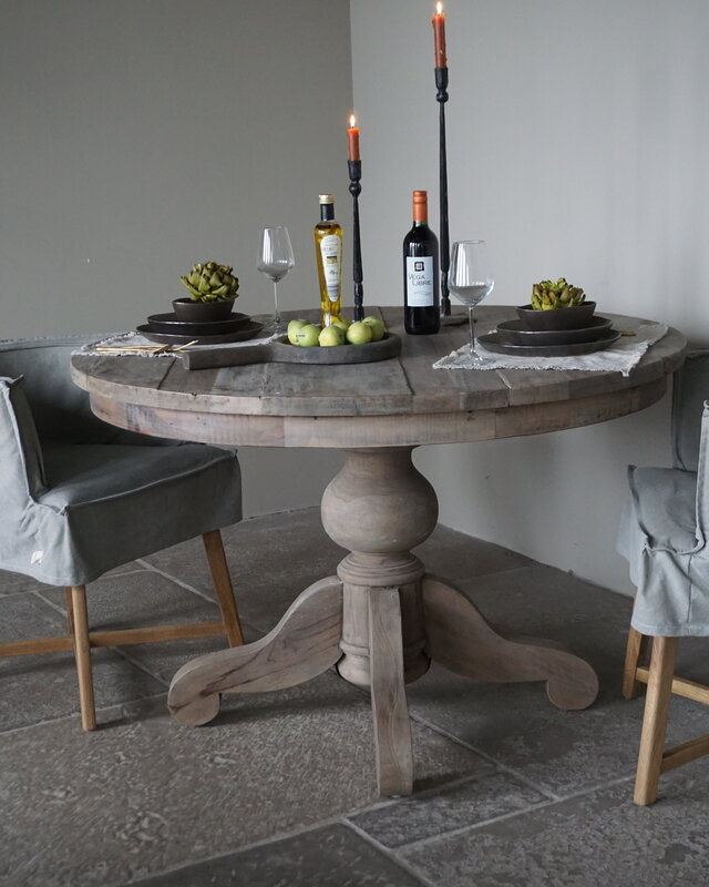 Rene Houtman Eetkamertafel Rond | Hout | Ø121 x H79 cm | Grijs
