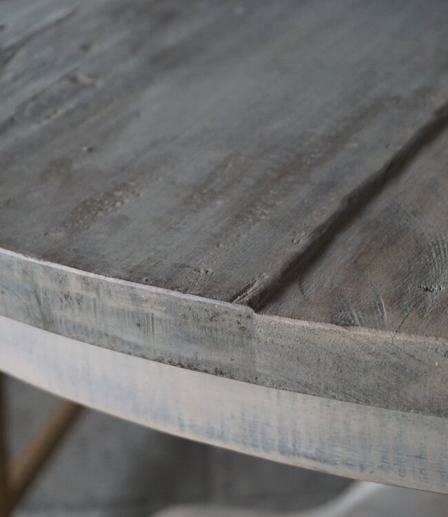 Rene Houtman Eetkamertafel Rond | Hout | Ø121 x H79 cm | Grijs