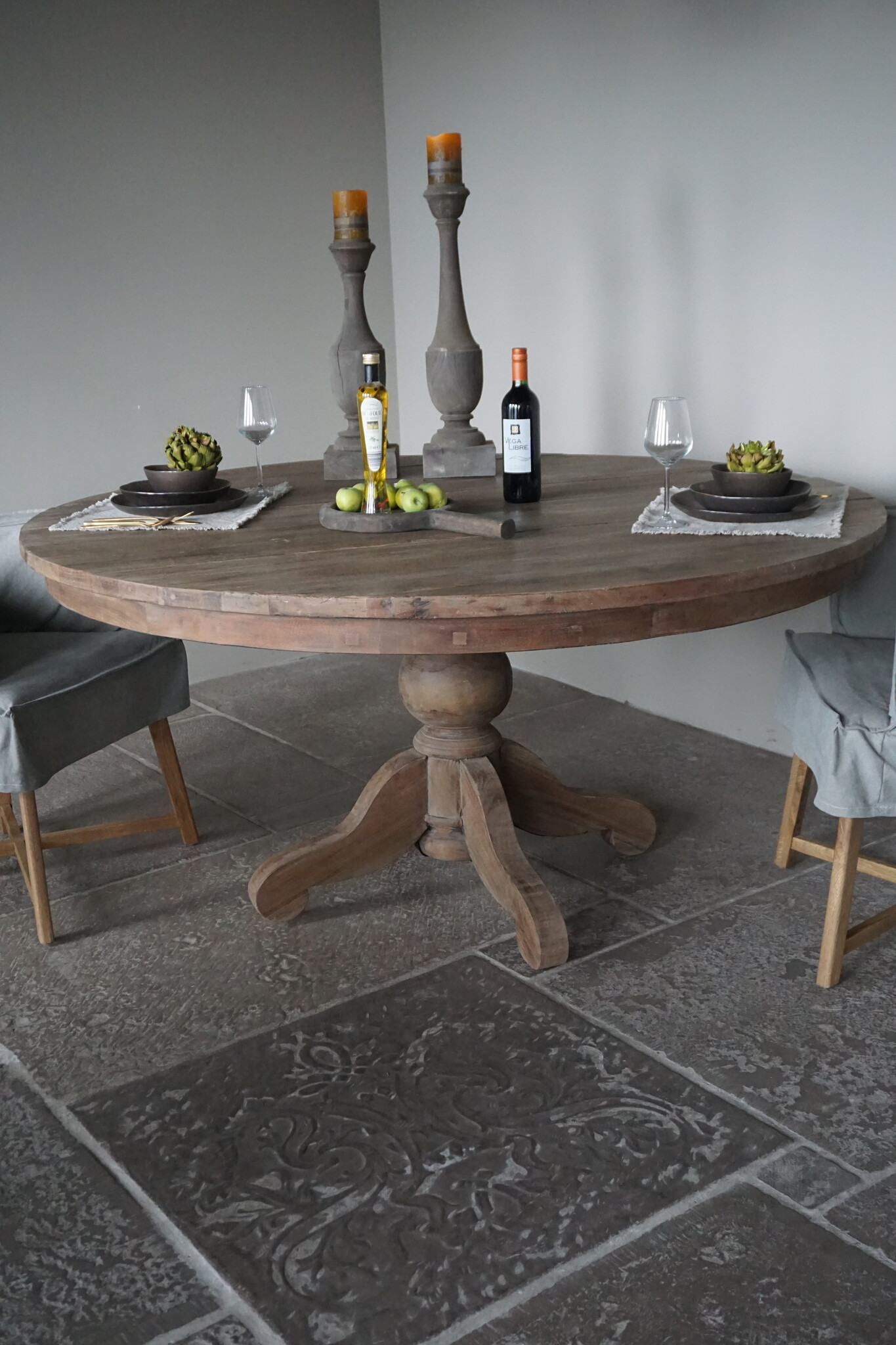 Rene Houtman Eetkamertafel Rond | Hout | Ø160 x H80 cm | Bruin