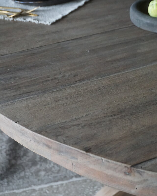 Rene Houtman Eetkamertafel Rond | Hout | Ø160 x H79 cm | Bruin