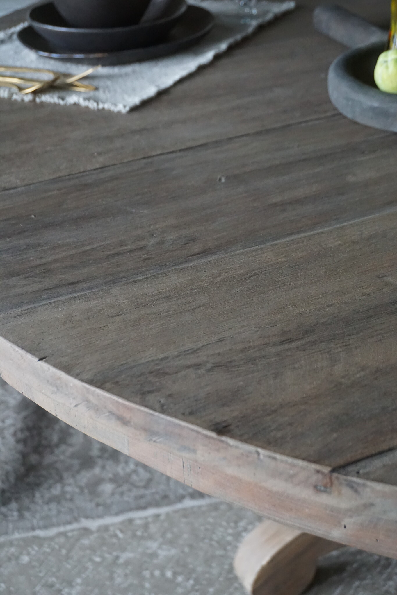 Rene Houtman Eetkamertafel Rond | Hout | Ø160 x H79 cm | Bruin