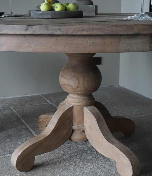 Rene Houtman Eetkamertafel Rond | Hout | Ø160 x H79 cm | Bruin