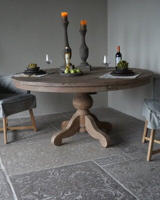Rene Houtman Eetkamertafel Rond | Hout | Ø160 x H79 cm | Bruin