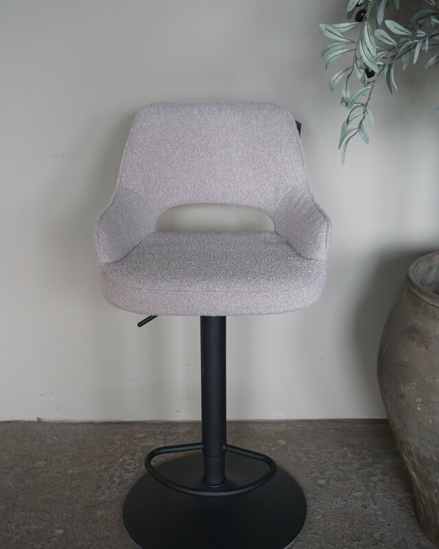 LABEL51 Barstoel Fer | Boucle Naturel | Verstelbaar H92-113 cm
