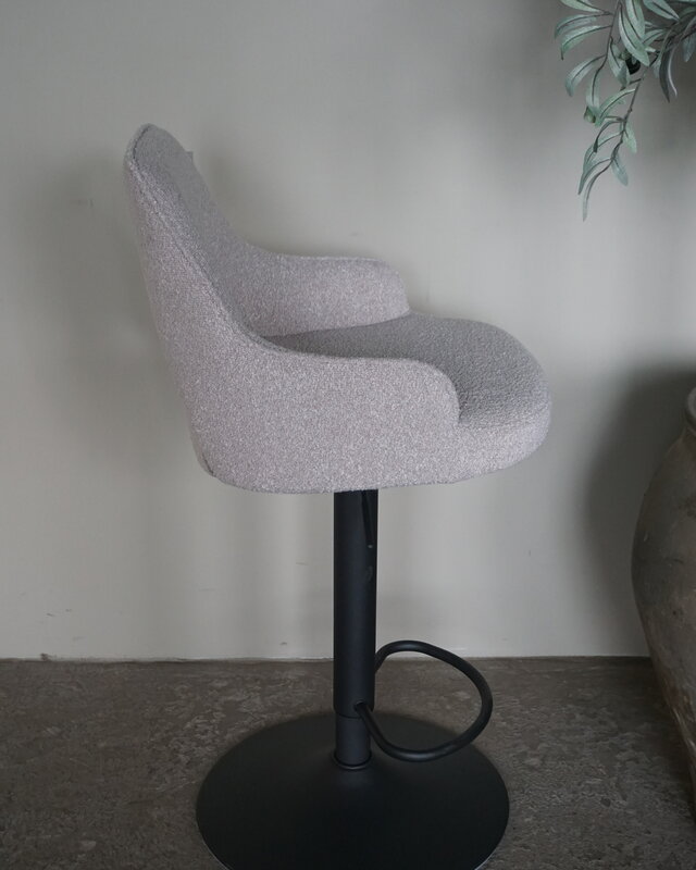 LABEL51 Barstoel Fer | Boucle Naturel | Verstelbaar H92-113 cm