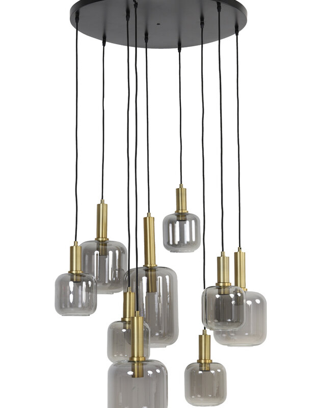 Light&Living Hanglamp Lekar | 9 Lampen | Antiek Brons