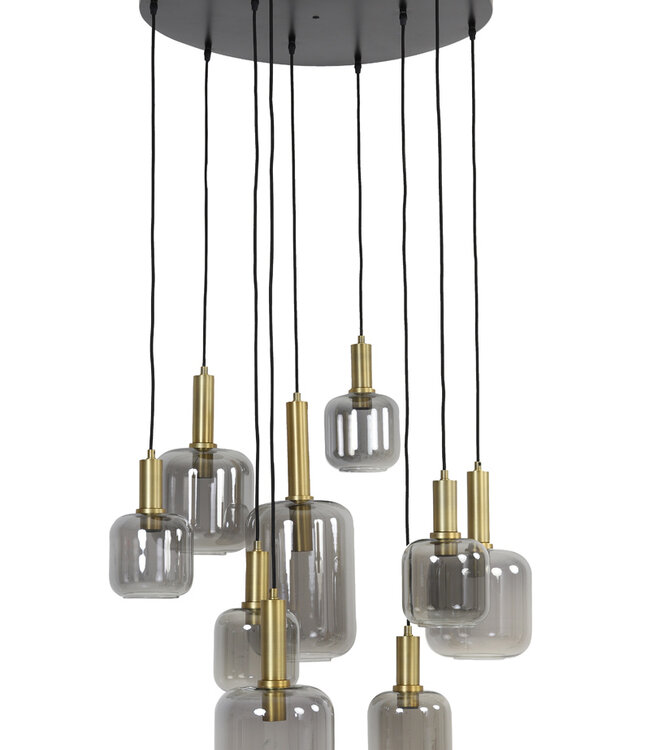 Light&Living Hanglamp Lekar | 9 Lampen | Antiek Brons