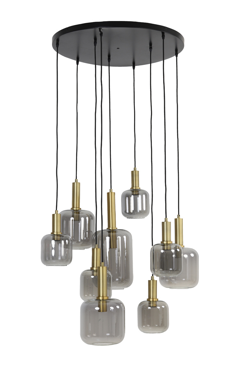 Light&Living Hanglamp Lekar | 9 Lampen | Antiek Brons