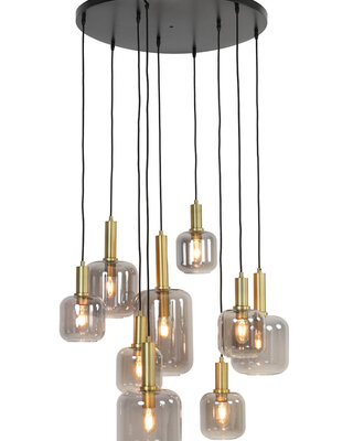 Light&Living Hanglamp Lekar | 9 Lampen | Antiek Brons