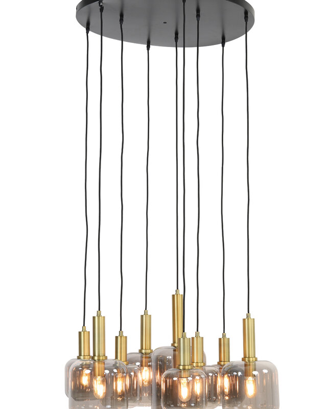 Light&Living Hanglamp Lekar | 9 Lampen | Antiek Brons