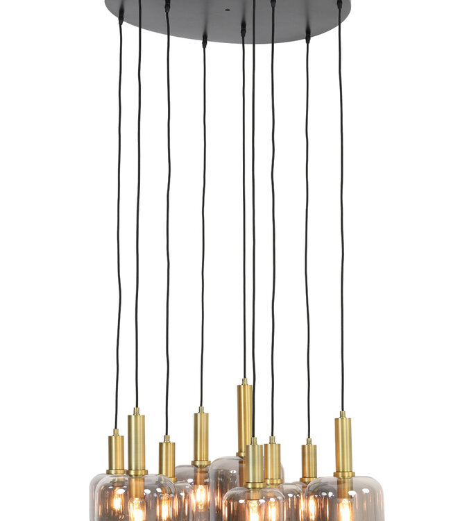 Light&Living Hanglamp Lekar | 9 Lampen | Antiek Brons