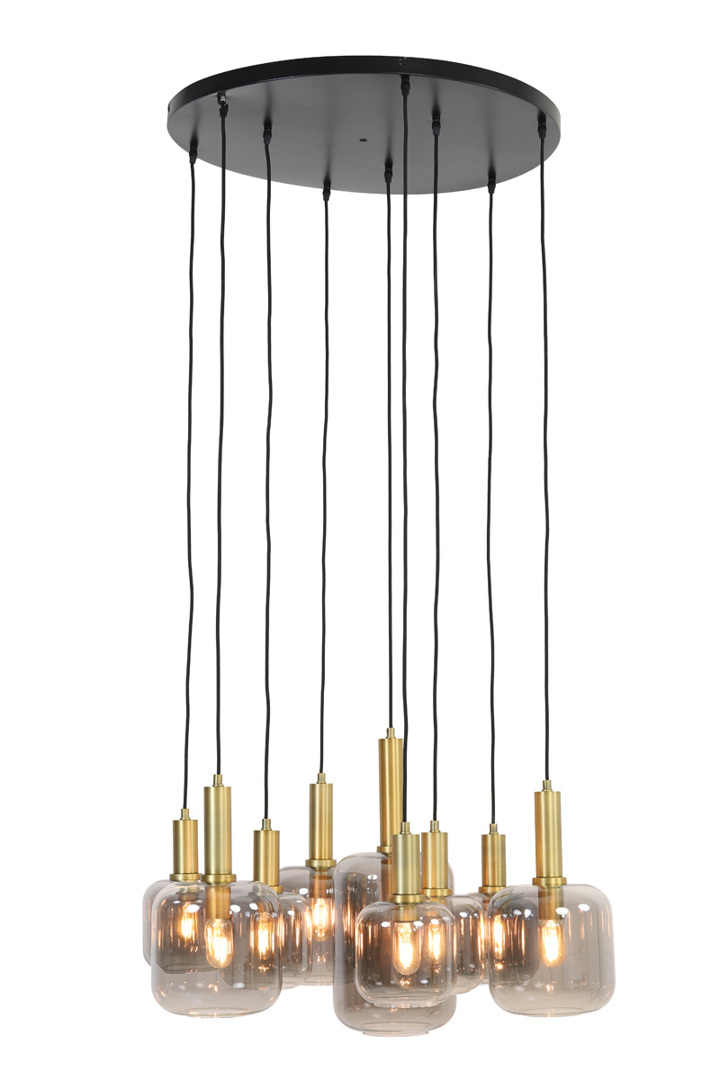 Light&Living Hanglamp Lekar | 9 Lampen | Antiek Brons