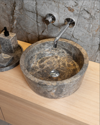 Loutro Bathroomware Waskom Bali | Taupe | Ø40 x H15 cm
