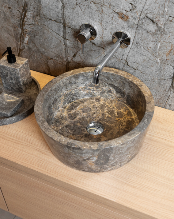 Loutro Bathroomware Waskom Bali | Taupe | Ø40 x H15 cm