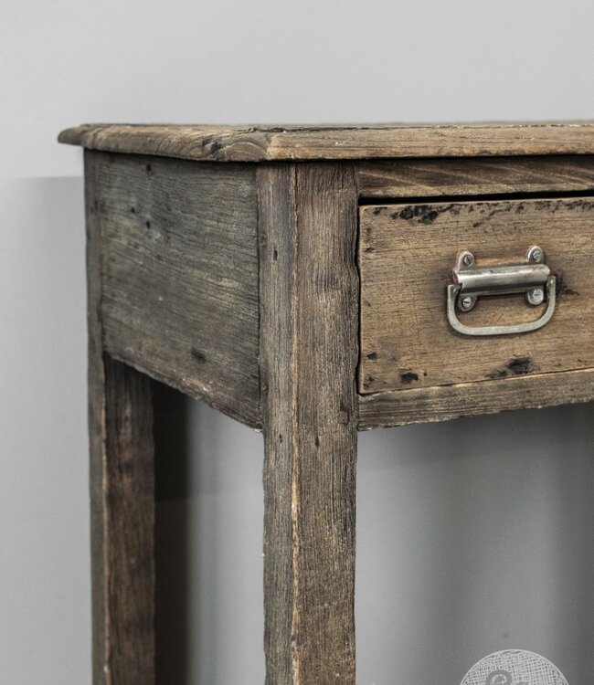 Be-Uniq Oude Haltafel | Rustiek Verweerd | H76 x B74 x D45 cm