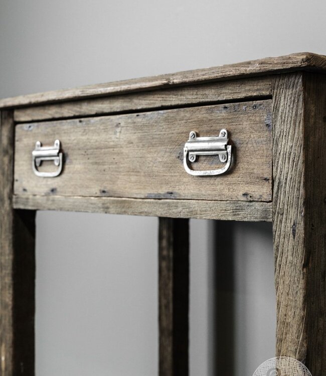 Be-Uniq Oude Haltafel | Rustiek Verweerd | H76 x B74 x D45 cm