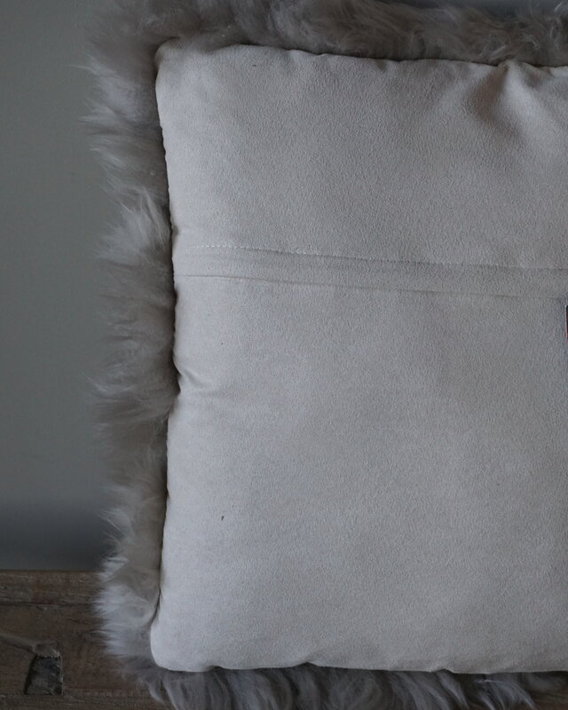 Luksa Home Collection Schapenvacht Kussen Beige 40x40 Cm