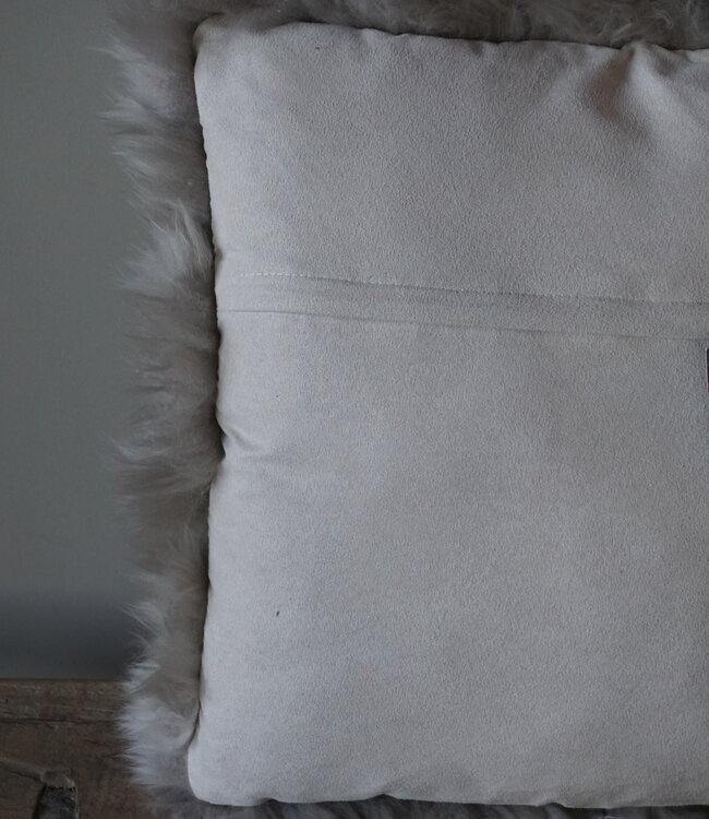 Luksa Home Collection Schapenvacht Kussen Beige 40x40 Cm