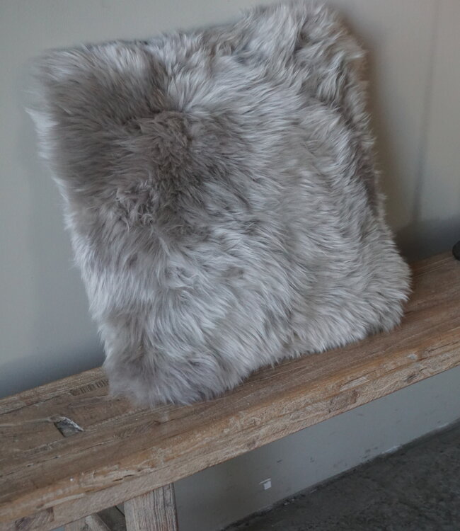 Luksa Home Collection Schapenvacht Kussen Beige 40x40 Cm