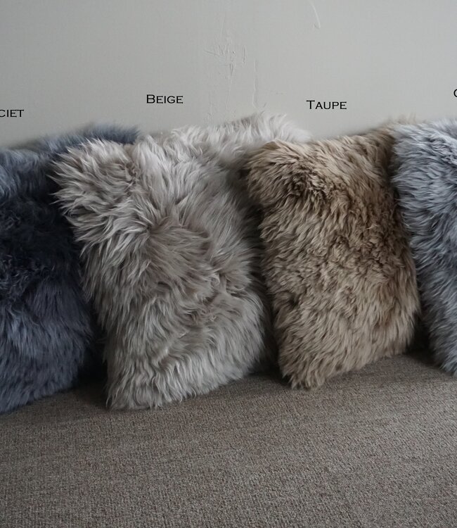 Luksa Home Collection Schapenvacht Kussen Grijs 40x40 Cm