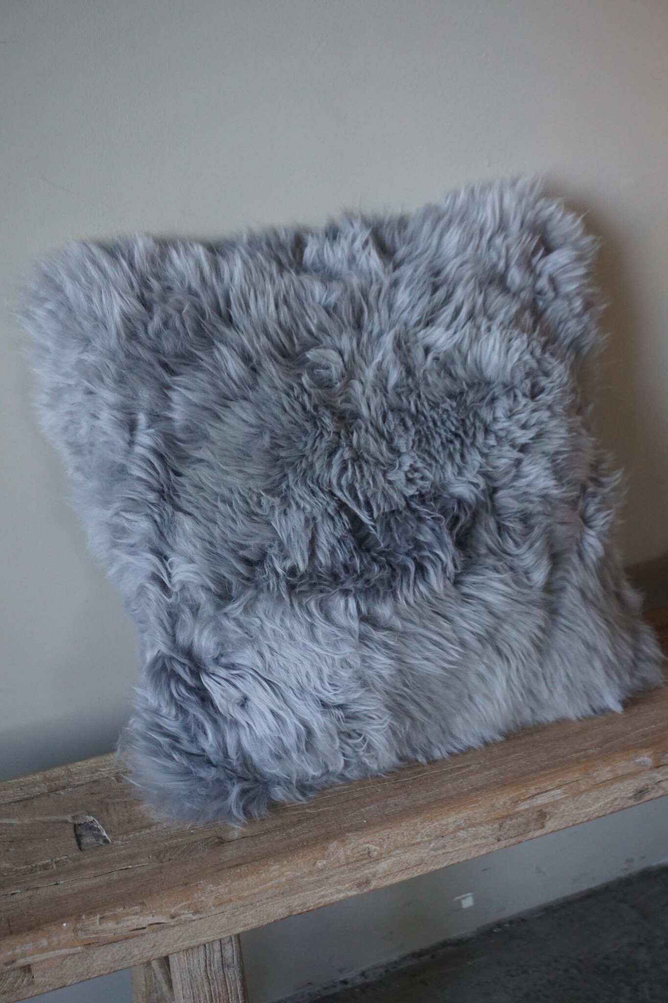 Luksa Home Collection Schapenvacht Kussen Grijs 40x40 Cm