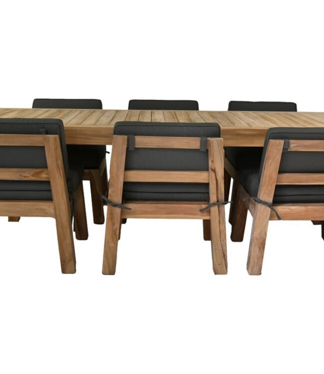 HSM Collection Tuinset New Aruba - 260x100x76 - Naturel/grijs - Teak