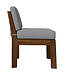 HSM Collection Tuinstoel Aruba incl. kussenset - 68x67x75 - Naturel/wit - Teak