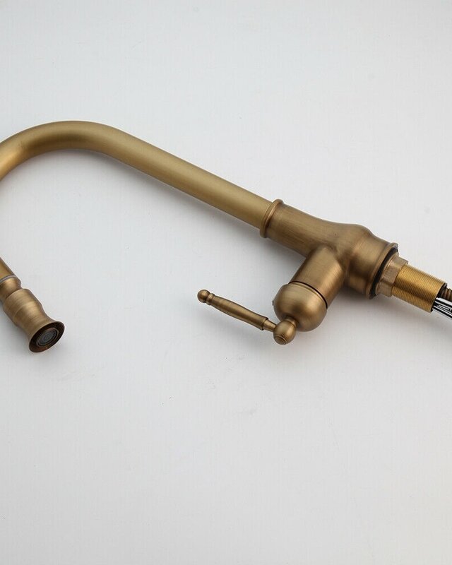 Rene Houtman Nostalgische keukenkraan brons H39.5 Cm Uittrekbaar