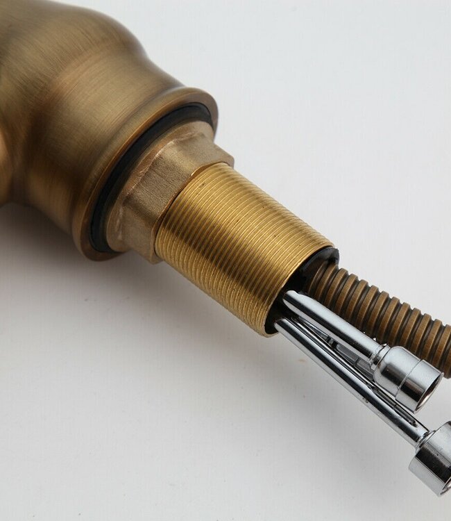 Rene Houtman Nostalgische keukenkraan brons H39.5 Cm Uittrekbaar