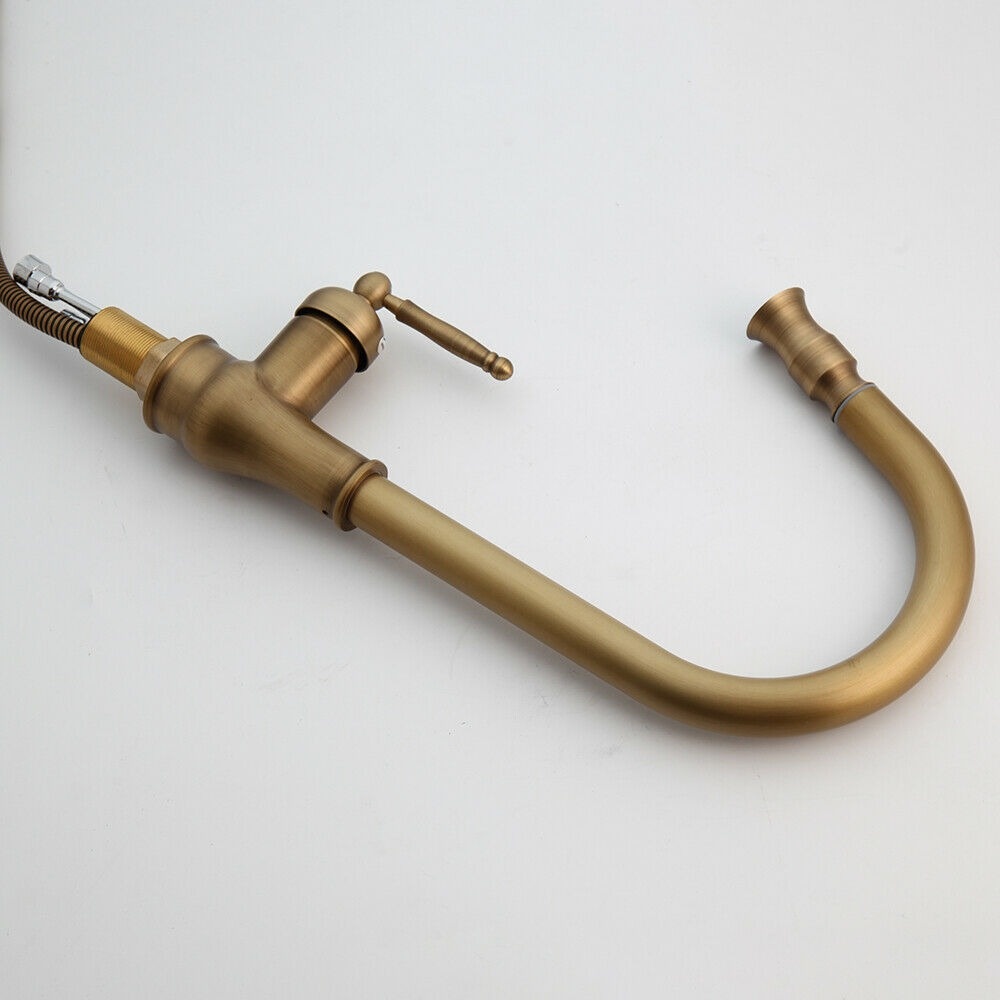 Rene Houtman Nostalgische keukenkraan brons H39.5 Cm Uittrekbaar