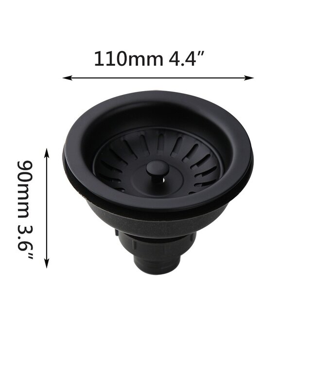 Rene Houtman Landelijke zwarte gootsteen afvoer 11 Cm