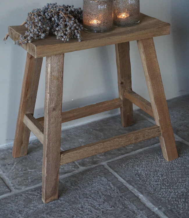 Rene Houtman Decoratie Krukje | Naturel | H50 x B47 x D24 cm