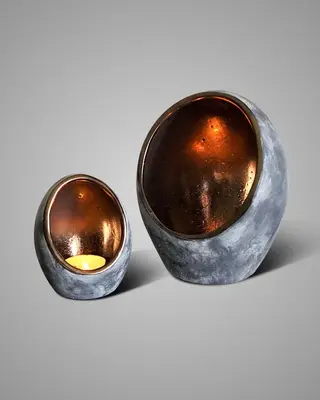 Brynxz Theelichten | Set Van 2 | Zwart/Goud