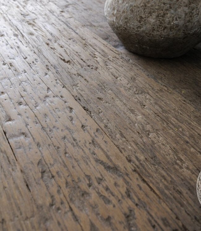 Be-Uniq Eettafel Kolom | Oud Verweerd Hout | H79 x D140 cm