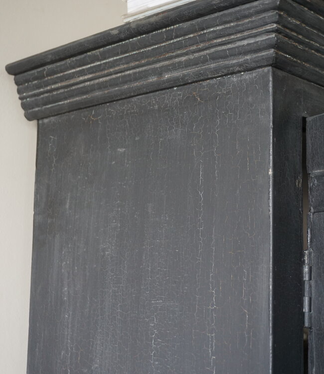 Rene Houtman Oude Kast | 2-Deurs | Zwart | H195 x B88 x D38 cm