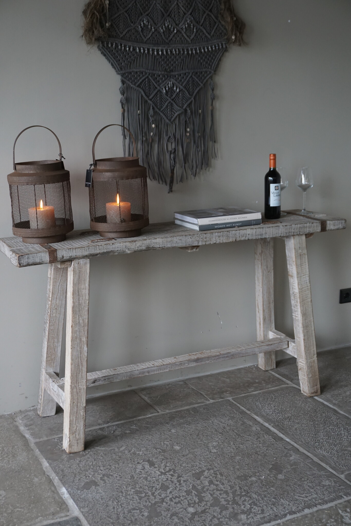 Rene Houtman Sidetable/Wandtafel | Oud Hout | H81,5 x B148 x D38 cm
