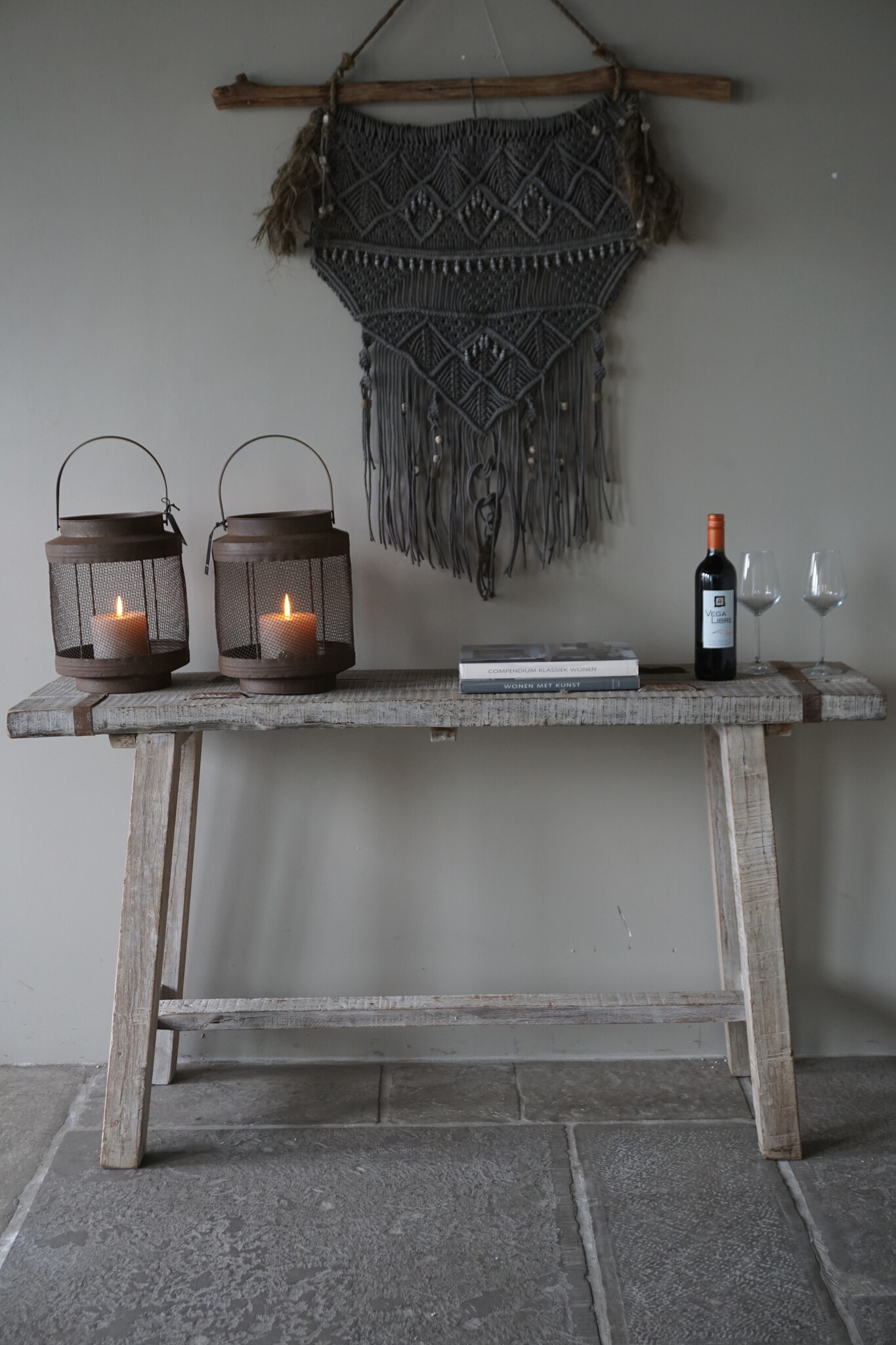 Rene Houtman Sidetable/Wandtafel | Oud Hout | H81,5 x B148 x D38 cm