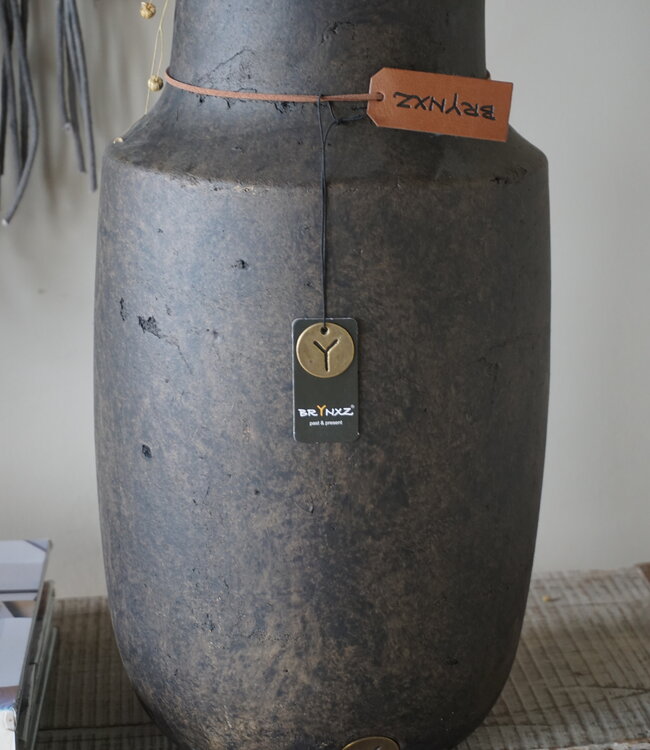 Brynxz Vaas Impressive | Leather Rope | H36 x D22 cm