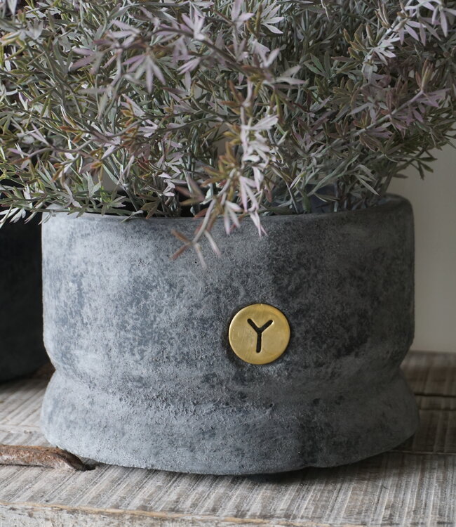 Brynxz Set Van 2 Potten | Planter Straight | Stone Black