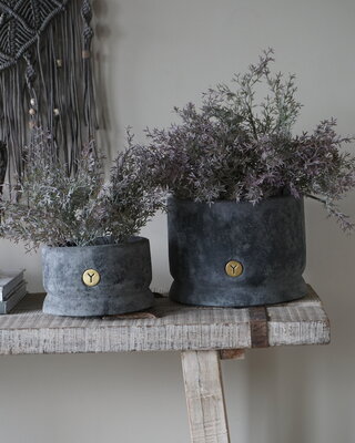 Brynxz Set Van 2 Potten | Planter Straight | Stone Black