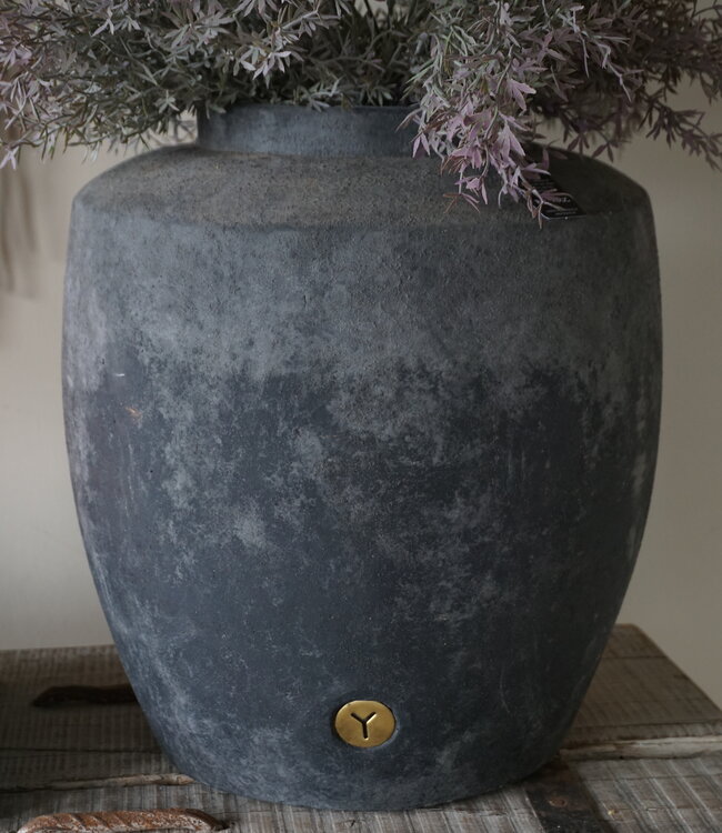Brynxz Planter Straight With Neck | Stone Black | H35 x D31 cm